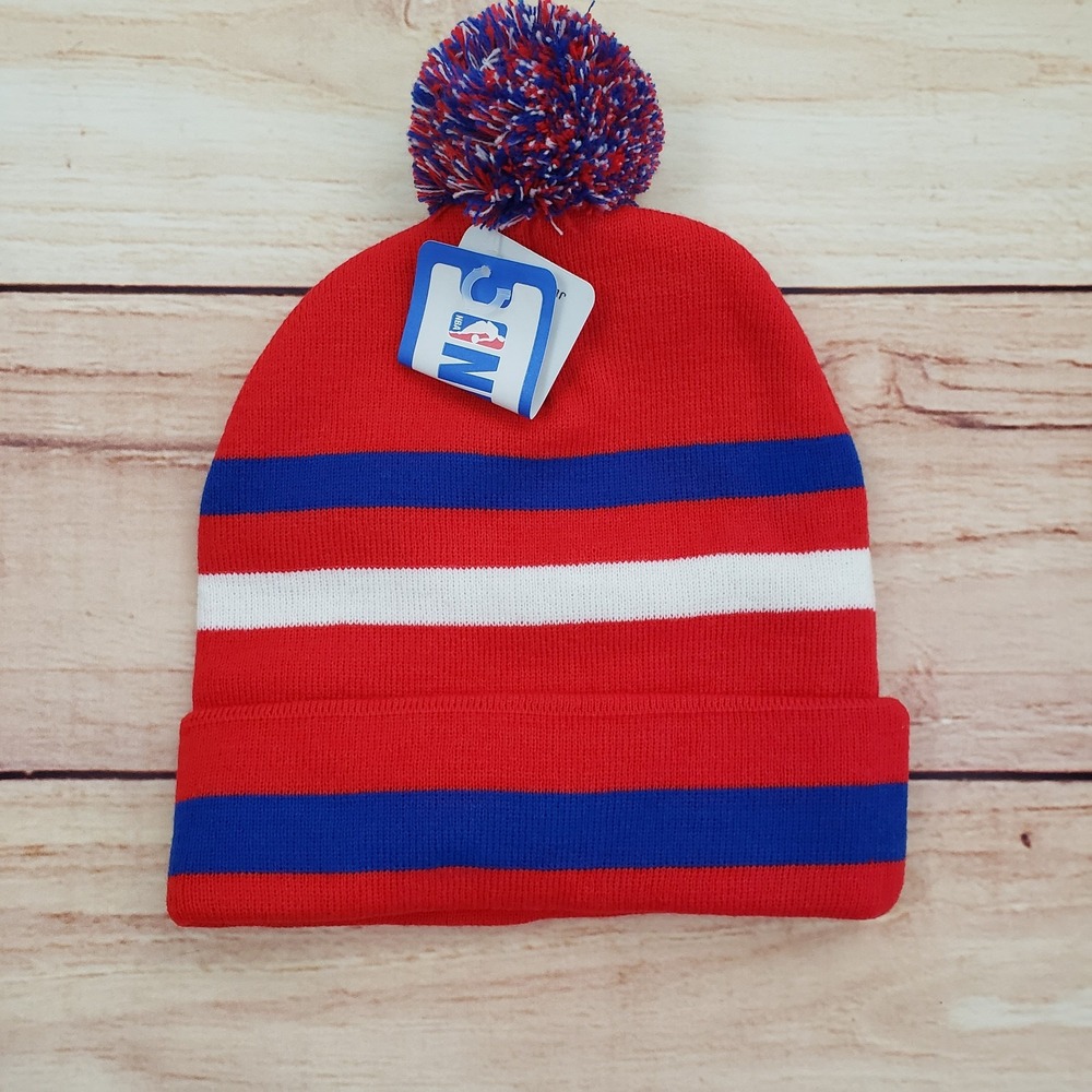 Los Angeles Clippers Hat Cap Beanie One Size Red NBA Basketball Pom Adult B3 - Picture 5 of 8